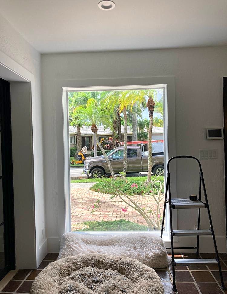 Large window facing the street before installation